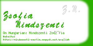 zsofia mindszenti business card